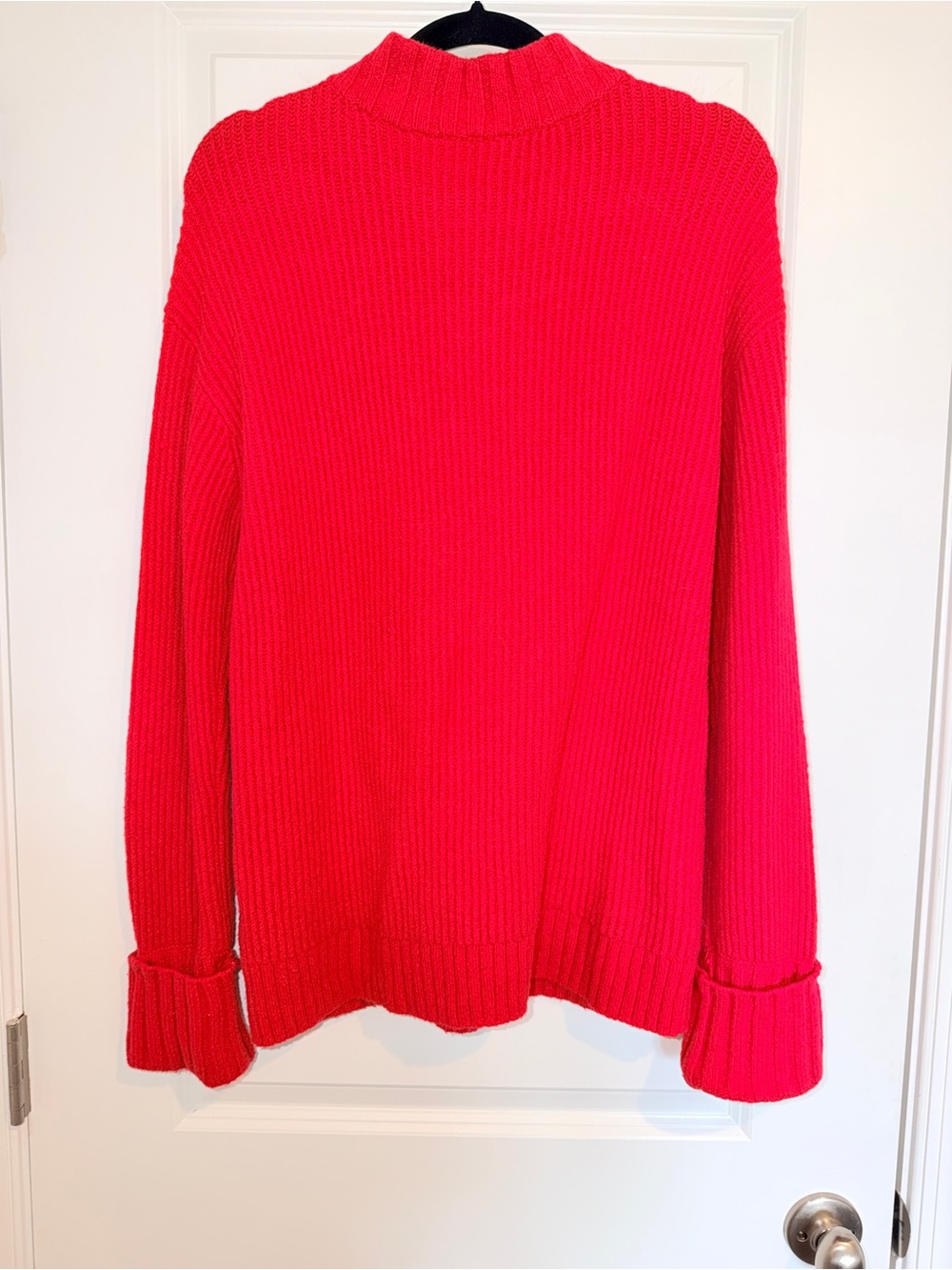 Talbots Red Button-Front Ribbed Women's Sweater - Picture 4 of 7